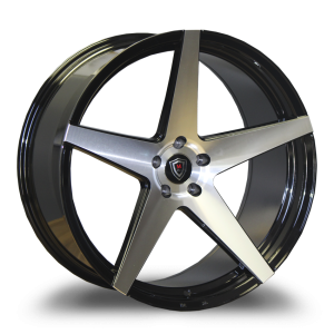 20″ MARQUEE WHEELS M1001 GLOSS BLACK MACHINE FACE FINISH RIMS