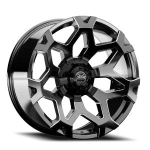 20″ TORQUE WHEELS TW423C STANCE GLOSS BLACK MILLED SPOKE EDGES FINISH RIMS