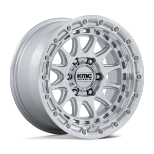 17″ KMC WHEELS KM556 CRUX GLOSS SILVER MACHINED FACE FINISH RIMS