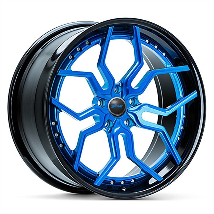 Custom Blue Bronze And Brush 3-PC Forged Alloy Rims 18 19 20 21 And 22 Inches