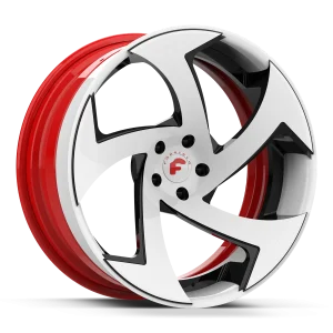 22″ FORGIATO WHEELS SR01-ECL GLOSS WHITE WITH BLACK WINDOW AND RED INNER FORGED FINISH RIMS