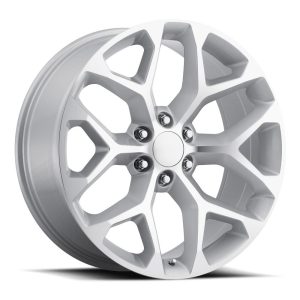20″ FACTORY REPRODUCTION CHEVROLET TRUCK SNOWFLAKE WHEELS FR 59 SILVER MACHINED FACE FINISH RIMS