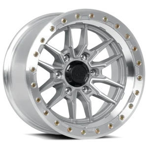 17″ LOCK OFF-ROAD WHEELS KRAWLER MACHINED POLISHED CLEAR COAT FINISH RIMS