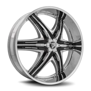 28″ DIABLO WHEELS ELITE G2 CHROME BLACK INSERTS FINISH RIMS