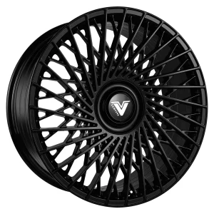 24″ VERTINI WHEELS VL SERIES LUXURY VL-2 GLOSS BLACK WITH FLOATING CAP FLOW FORMED FINISH RIMS