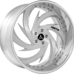 19″ ARTIS FORGED WHEELS SPADA-M BRUSHED SILVER FACE CHROME LIP FINISH
