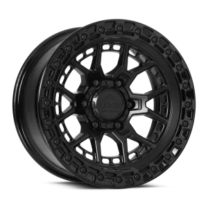 20″ LOCK OFF-ROAD WHEELS COMMANDO MATTE BLACK GLOSS BLACK RING FINISH RIMS