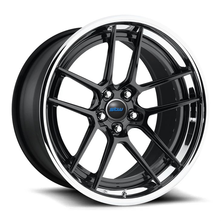 5x130 H-PCD 21x9, 21x11 Staggered Polish + Black 3-PC Forged Rims For Porsche 911 Carrera