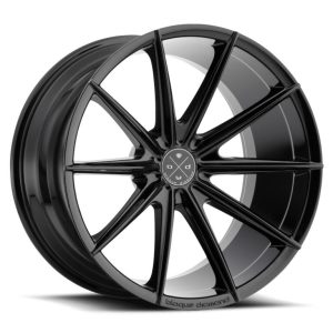 22″ BLAQUE DIAMOND WHEELS BD-11 GLOSS BLACK FINISH RIMS