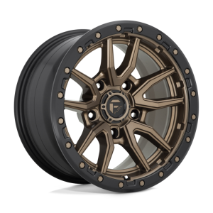17″ FUEL WHEELS D681 REBEL BRONZE WITH BLACK LIP 5-LUG OFF-ROAD RIMS