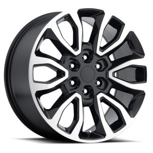 20″ FACTORY REPRODUCTIONS WHEELS FR53 FORD RAPTOR REPLICA GLOSS BLACK MACHINED FACE FINISH RIMS