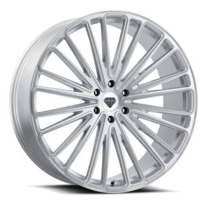 22″ BLAQUE DIAMOND WHEELS BD-716 BRUSHED SILVER FINISH RIMS