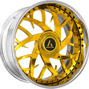 20″ ARTIS FORGED WHEELS HARLEM GOLD CHROME LIP FINISH