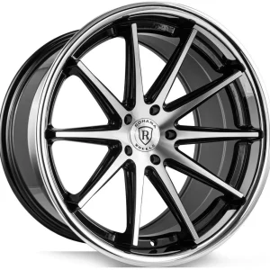 22″ ROHANA WHEELS RFC10 MACHINED BLACK CHROME LIP FLOW FORMED FINISH RIMS