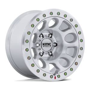 17″ KMC WHEELS KM241 E25 BEADLOCK MACHINED FINISH RIMS