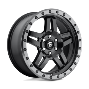 18″ FUEL WHEELS D557 ANZA MATTE BLACK WITH GREY RING OFF-ROAD RIMS