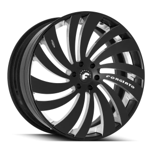 20″ FORGIATO WHEELS CANALE-ECL 2-TONE SATIN BLACK WITH BRUSHED SILVER ACCENTS FORGED FINISH RIMS