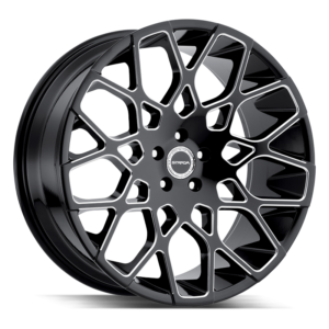 24″ STRADA WHEELS BUCA GLOSS BLACK MILLED RIMS