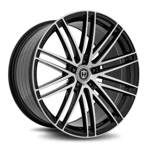 20″ CURVA CONCEPTS WHEELS CFF50 GLOSS BLACK MACHINED FORGED FINISH RIMS