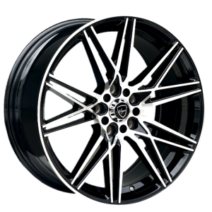 18″ ELEGANT WHEELS E005 GLOSS BLACK WITH MACHINED FACE FINISH RIMS
