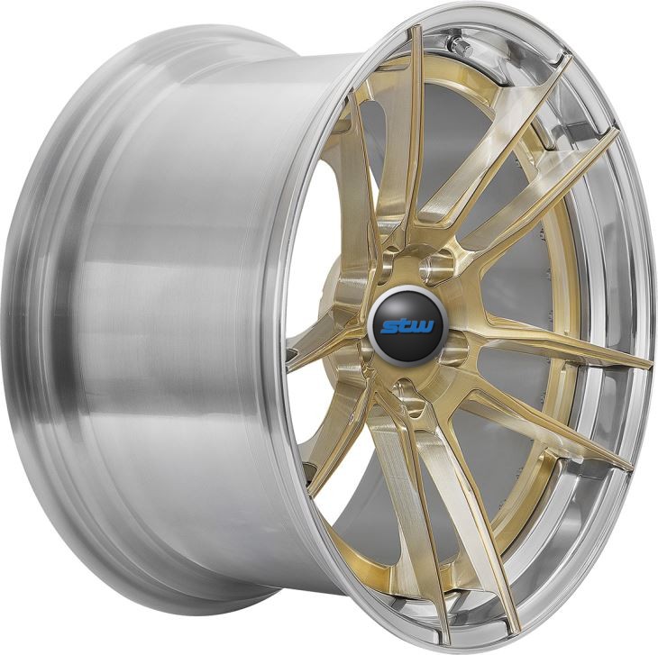 Sliver Barrel Golden Disk 2PC Forged Wheel