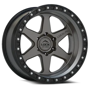 17″ LOCK OFF-ROAD WHEELS OLYMPUS MATTE GREY MATTE BLACK RING FINISH RIMS