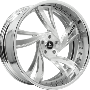 20″ ARTIS FORGED WHEELS KINGSTON BRUSHED SILVER FACE CHROME LIP FINISH