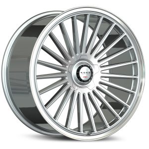22″ KOKO KUTURE WHEELS PARLATO GLOSS SILVER POLISHED LIP FINISH FLOW FORMED RIMS