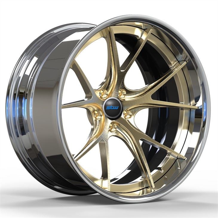 2 Piece Forged Brushed Gold Wheels 20inch 20x11 Polished Alloy S5 Car Rims