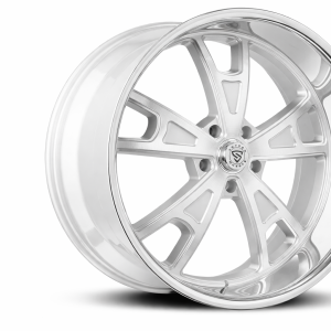 20″ SNYPER WHEELS VALKYRIE BRUSHED SILVER CHROME LIP FINISH RIMS