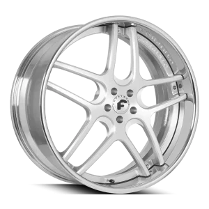 20″ FORGIATO WHEELS DIECI-C BRUSHED SILVER WITH CHROME LIP FORGED FINISH RIMS
