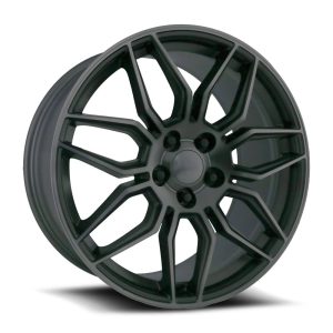 19″ FACTORY REPRODUCTIONS WHEELS FR 401F C8 CORVETTE Z06 TITANIUM GRAY MACHINED FACE DARK CLEAR COAT FINISH RIMS