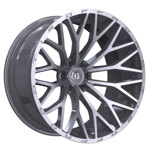 22″ TIS WHEELS 566BSM GLOSS SILVER MACHINED BRUSHED FACE FINISH RIMS
