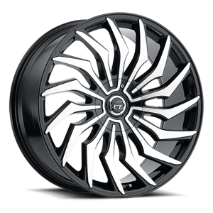 22*8.5″ VCT WHEELS CHOPPER BLACK MACHINED FINISH RIMS