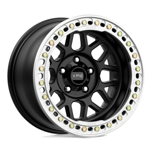 18″ KMC WHEELS KM235 GRENADE CRAWL BEADLOCK SATIN BLACK FINISH RIMS