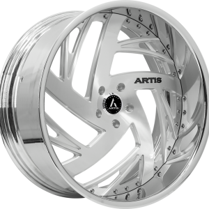 19″ ARTIS FORGED WHEELS SOUTHSIDE BRUSHED SILVER FACE CHROME LIP FINISH
