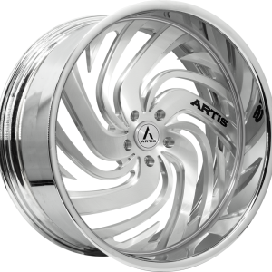 22″ ARTIS FORGED WHEELS FILLMORE-M BRUSHED SILVER FACE CHROME LIP FINISH RIMS