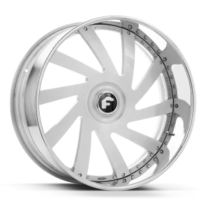 20″ FORGIATO WHEELS TWISTED CONCAVO BRUSHED SILVER WITH CHROME LIP XL FLOATING CAP FORGED FINISH RIMS