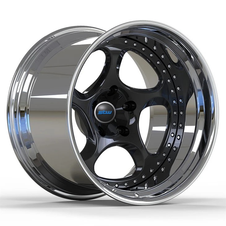 Fit To Porsche 997 5x130 Big Lip Custom Polish 2-PC Forged Alloy Rims Staggered 19 And 21 Inches