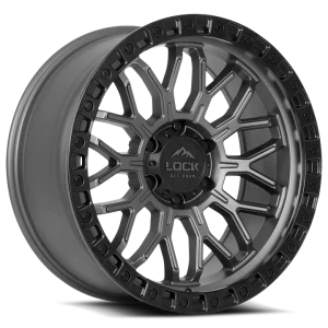 20″ LOCK OFF-ROAD WHEELS COMBAT MATTE GREY MATTE BLACK RING FINISH RIMS