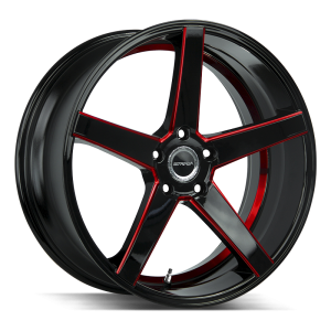 20″ STRADA WHEELS PERFETTO GLOSS BLACK CANDY RED MILLED RIMS