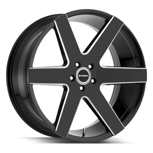 26″ STRADA WHEELS CODA GLOSS BLACK MILLED RIMS