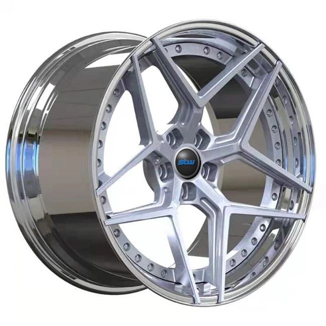 Staggered 19inch 19x10 19x10.5 Forged 2 Piece Wheels Toyota Supra Stepped Lip Polished Rims
