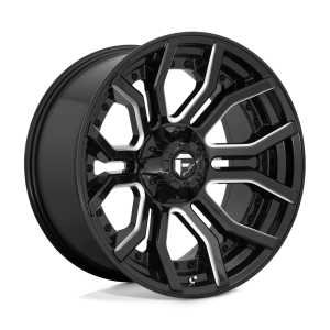 22″ FUEL WHEELS D711 RAGE GLOSS BLACK MILLED OFF-ROAD RIMS