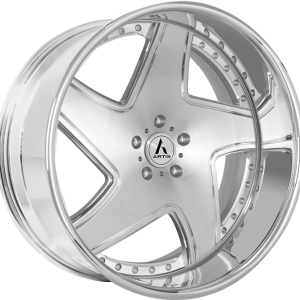 24″ ARTIS FORGED DAWN M BRUSHED SILVER FACE CHROME LIP FINISH RIMS
