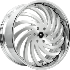 19″ ARTIS FORGED WHEELS KURVA BRUSHED SILVER FACE CHROME LIP FINISH