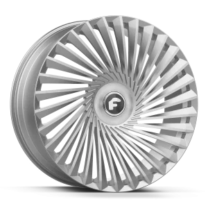 22″ FORGIATO WHEELS TWISTED TRIMESTRE-M BRUSHED SILVER XL FLOATING CAP FORGED FINISH RIMS