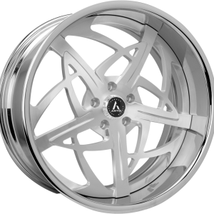 22″ ARTIS FORGED WHEELS SPARTAN BRUSHED SILVER FACE CHROME LIP FINISH RIMS