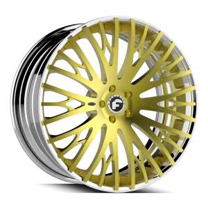 24″ FORGIATO WHEELS CRAVATTA-ECL BRUSHED GOLD WITH CHROME LIP FORGED FINISH RIMS