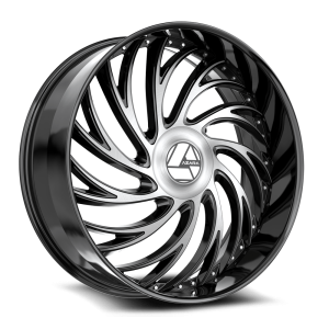 18″ AZARA WHEELS AZX-101 GLOSS BLACK MILLED FINISH RIMS